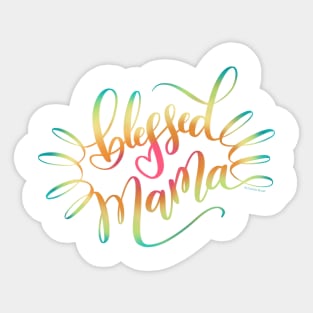 Blessed Mama Hand Lettered Sticker